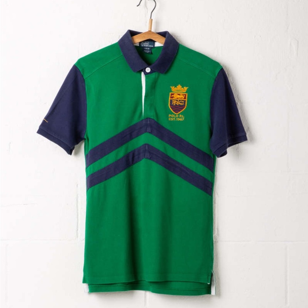 Vintage Polo Ralph Lauren 1967 Crest polo in Green & Navy